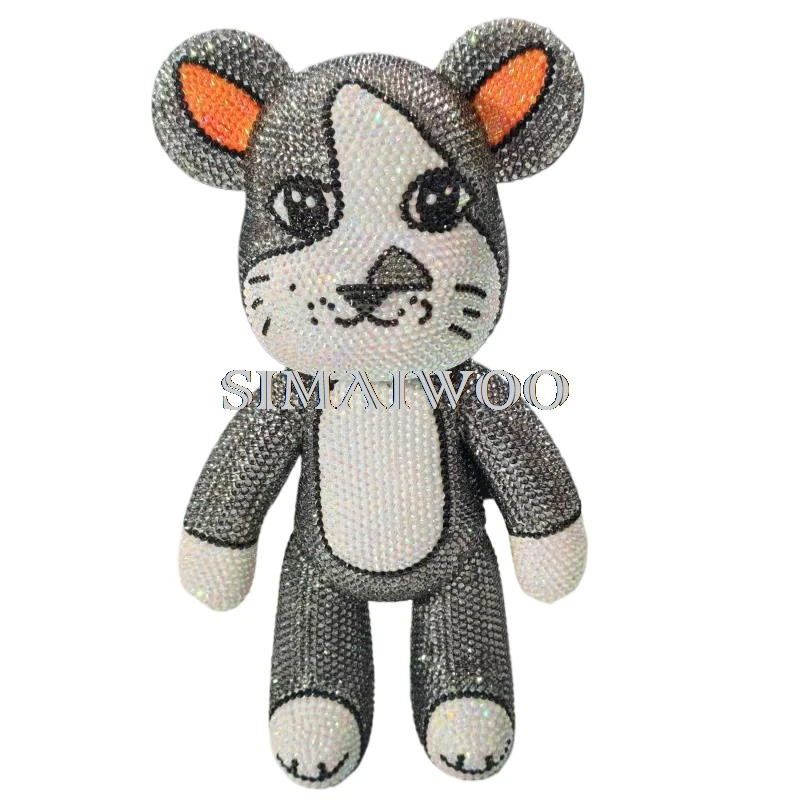 

Custmizable Rhinestone Bear Statue Black Cat Graffiti DIY Mosaic Doll Bling-bling Toy Cross Stitch Kids Bithday Christmas Gift
