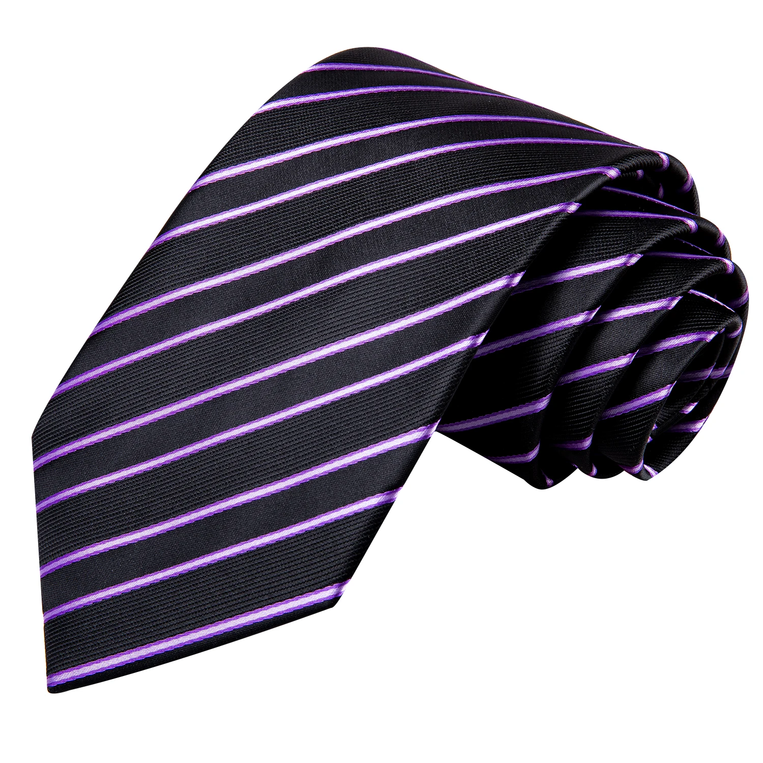 Purple Stripes Men Tie Handkerchief Cufflinks Set Necktie for Man Male Wedding Business Ties Formal Dad Husband Gift