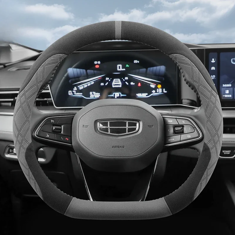 

Suede Leather Car Steering Wheel Cover for Geely Monjaro Xingyue L 2022 2023 2024 2025 Car-styling Auto Accessories
