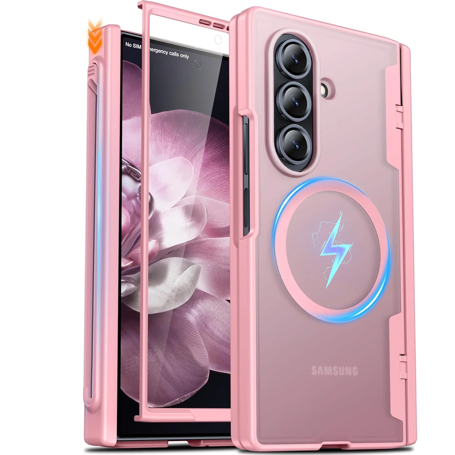 

Чехол Z Fold 7, чехол для Samsung Galaxy Z Fold 7, чехол с петлей и слотом для ручки, магнитный полный чехол с передней стеклянной защитной пленкой для экрана Funda