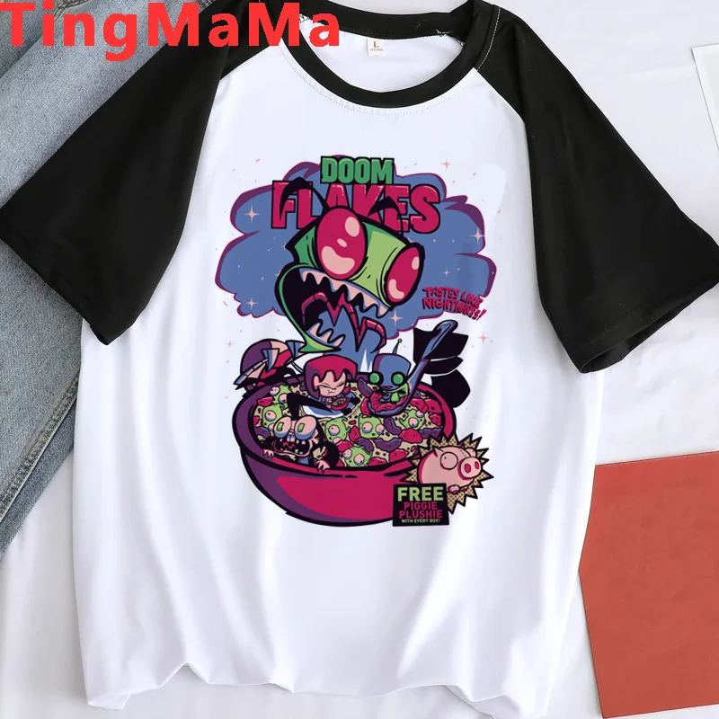 Invader Zim top men comic harajuku graphic tshirt man Japanese anime graphic clothing