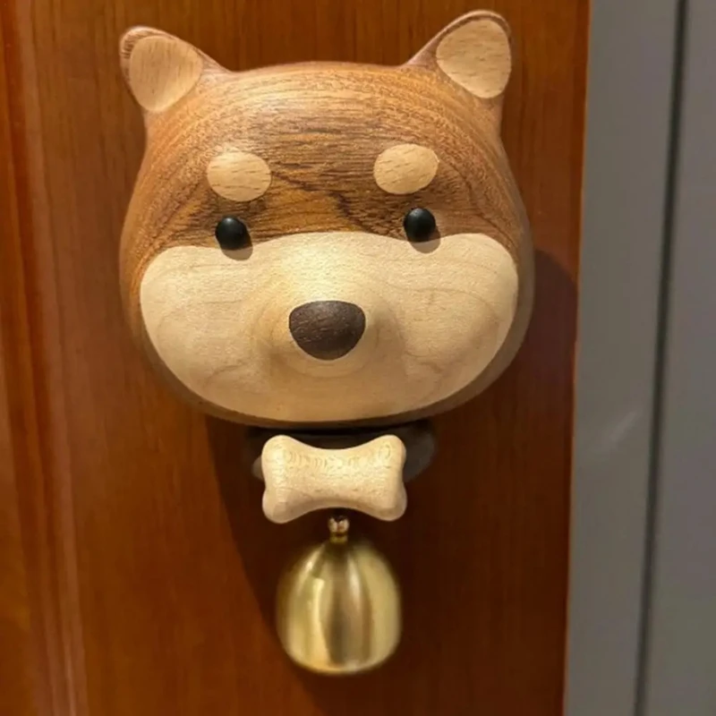 Cartoon Door Bell Ornament Doorbell Dog Wind Chime Wooden Bell Wood Doorbell Door Chime Door Opening Shopkeepers Bell