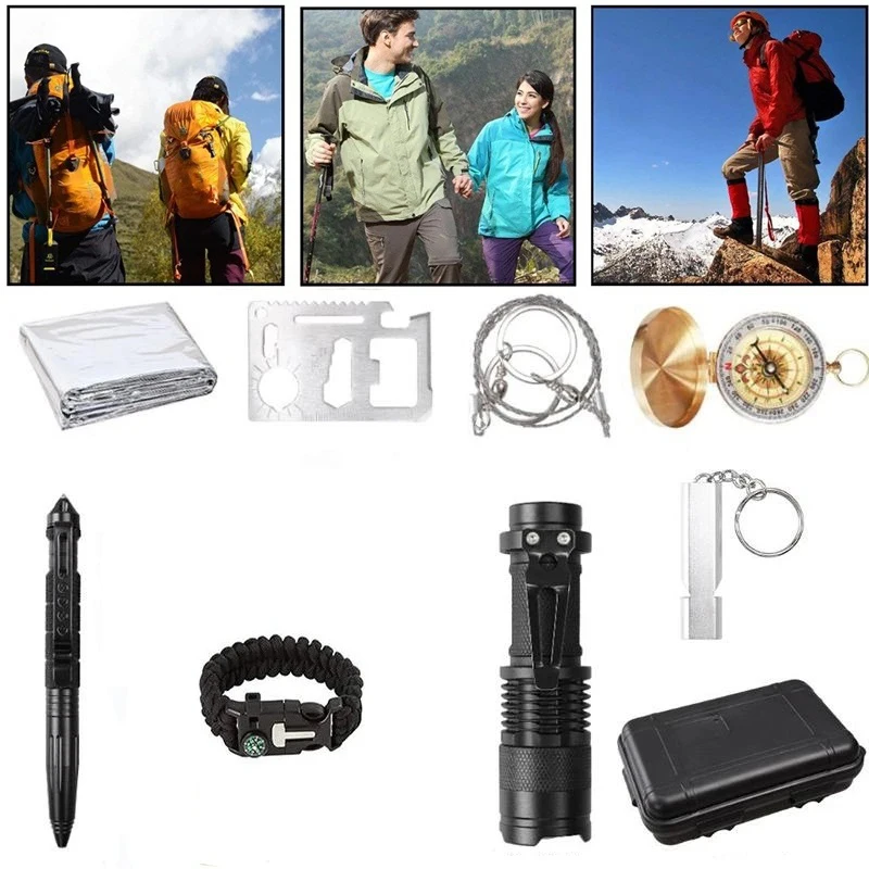 Outdoor SOS Emergency Survival Kit, Multifunctional Survival Tool, Tactical Civil Air Defense, Combat Readiness Emergency Kit