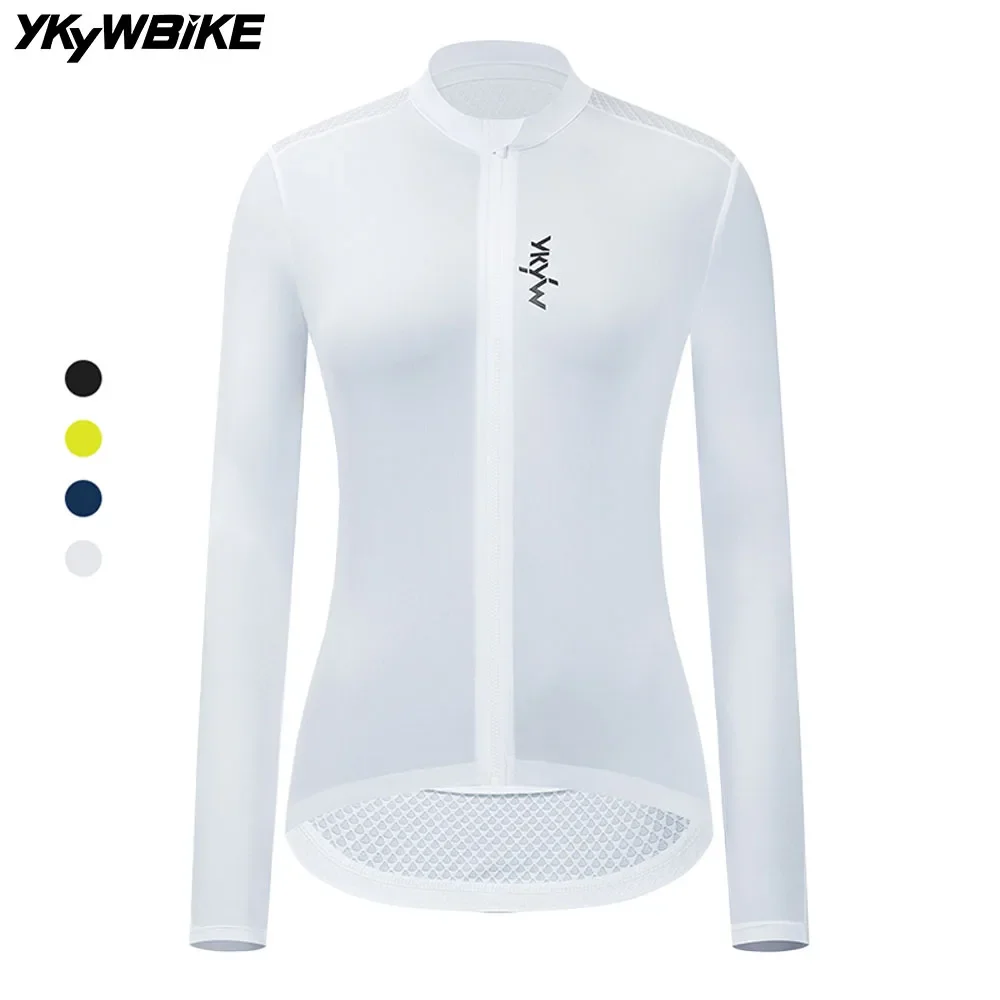 

Ykywbike Women's Cycling Long Sleeve Cycling Jersey Bicycle Clothing Breathable Top Road Bike Clothing Bike Jersey
