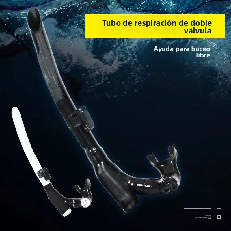 Tubo de Snorkel para Buceo Libre, Nuevo Snorkel Semiseco de Doble Drenaje, Equipo de Buceo de Tubo Único para Natación y Fitness
