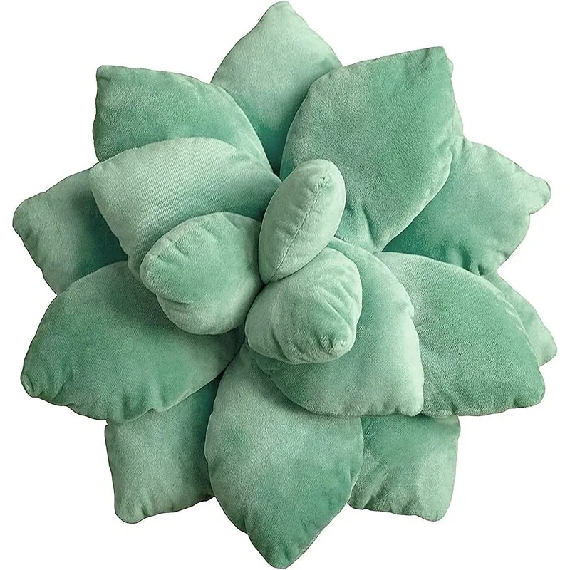 Inyahome 3D Succulent Throw Pillow Cactus Plush Flower Plant Shaped Cushion for Living Room Decor Novelty Decoration Plant Decor