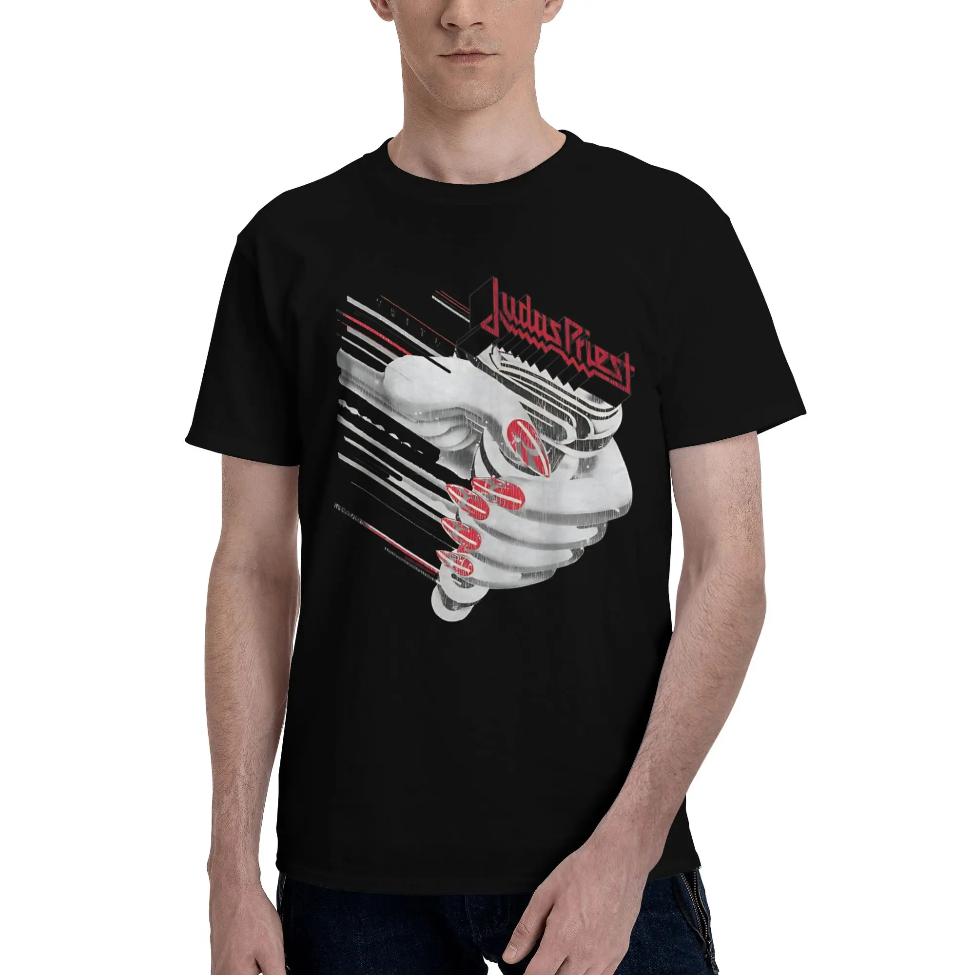 Turbo Fuel for Life Vintage  Graphic Funny 100% Cotton T-Shirt Judas Priest Tees Tops For Men