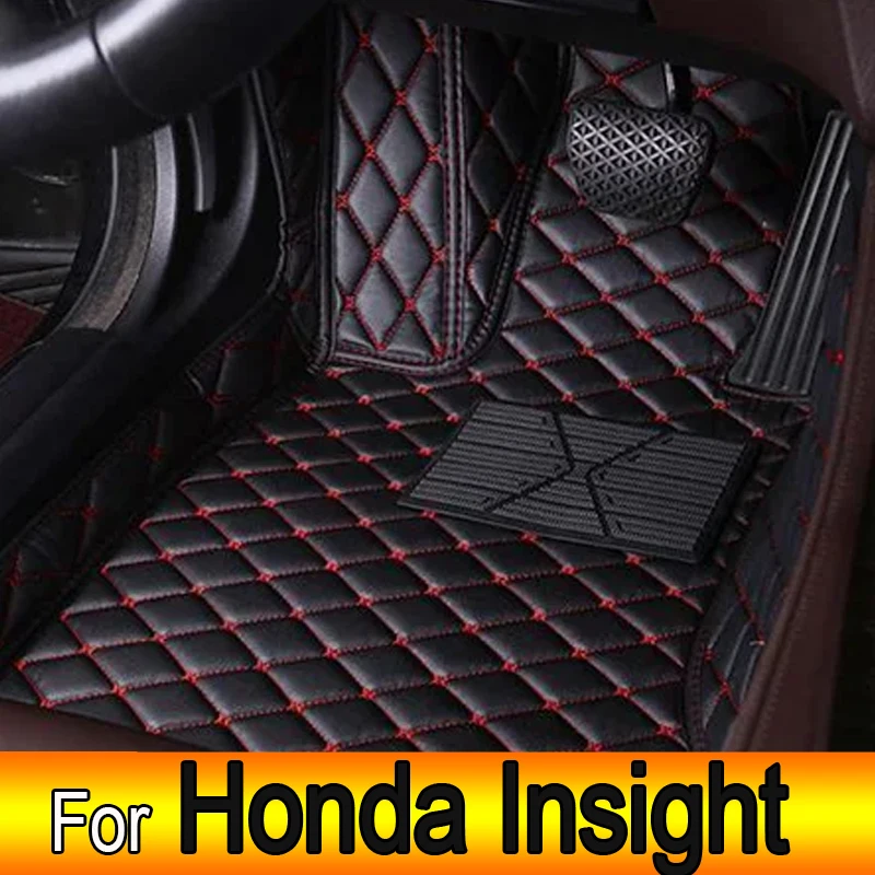 Car Floor Mats For Honda Insight ZE2 ZE3 2010~2014 Auto Foot Pads Mat Luxury Leather Carpet Rugs Interior Parts Car Accessories