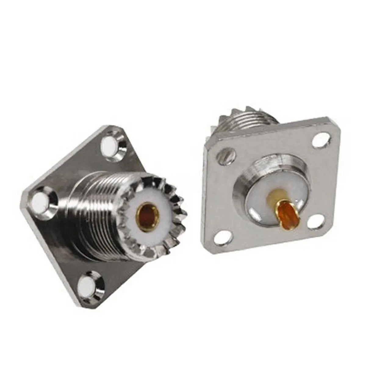 (A99Z] 5Pcs UHF SO239 SL16 Female Jack 4hole Flange Connector UHF Socket Mount Solder for Panel Chassis Coaxial Adapter