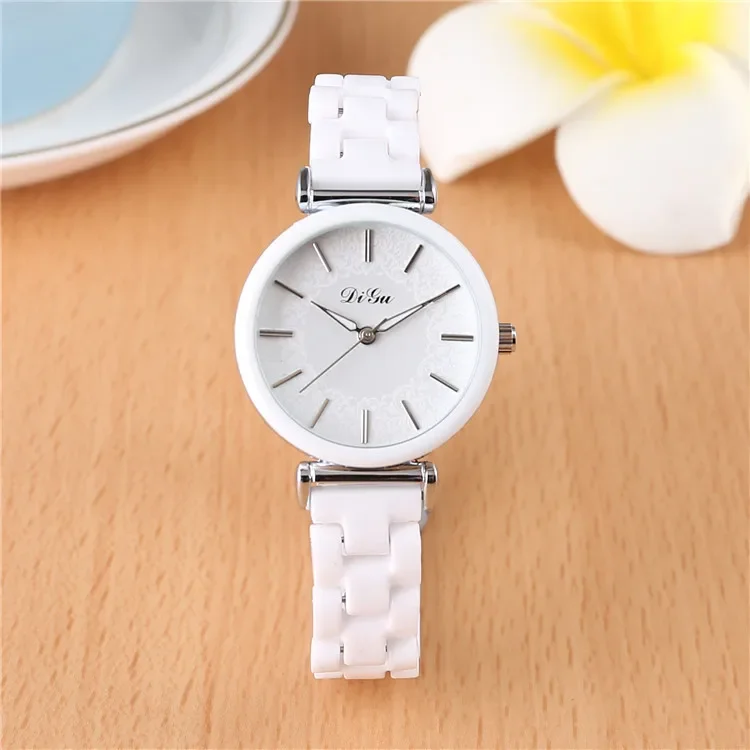 SAILWIND Luxury Crystal Wristwatches Women White Ceramic Ladies Watch Quartz Fashion Women Watches Ladies Wrist watch for Female