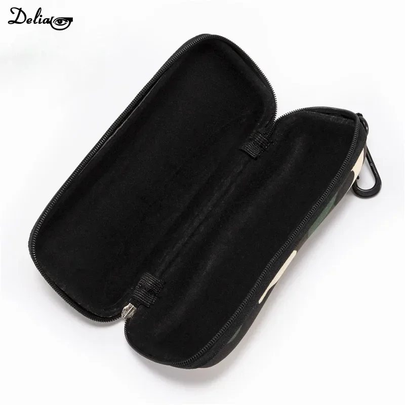 Camouflage Cloth Glasses Case Outdoor Sports Zipper Box Thickened Anti-stress Sunglasses Case Portable Glasses Storage Box