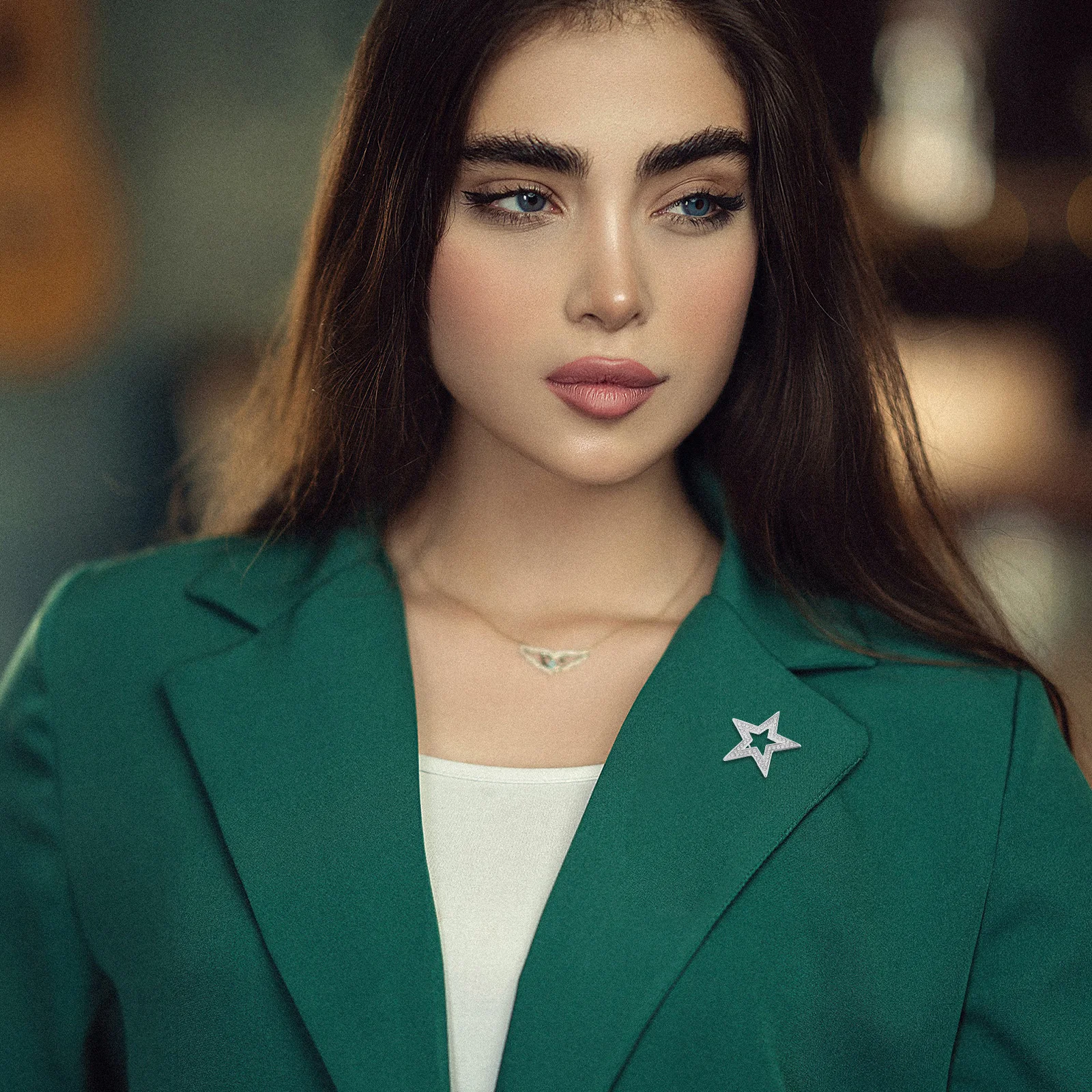 

2pcs Five-Pointed Star Brooch Pin Rhinestone Alloy Lapel Pin For Suit Scarf Dress Tuxedo Wedding Party Accessory