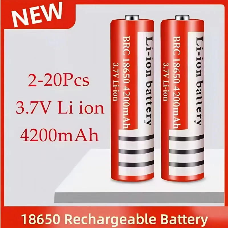 3.7V4200mAh Rechargeable 18650 Lithium Battery For Led Flashlight Strong Light Torch Litio Bateria Recargable Long Lasting Safe