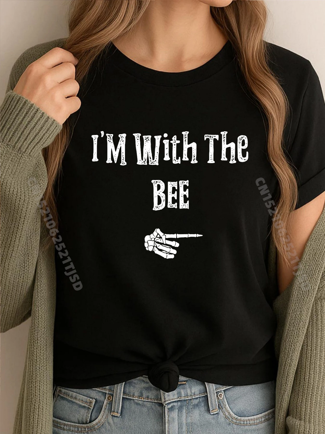 

I M With Bee Halloween Costume Funny Couples Matching Mens Clothing Christmas Shirt