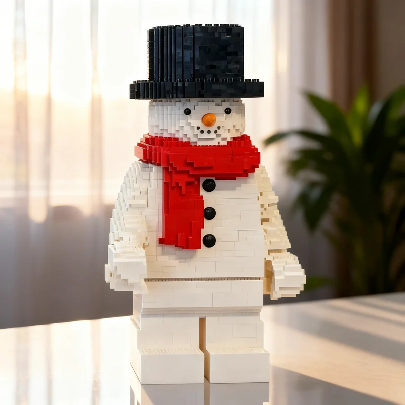 

8368 деталей MOC: Снеговик-минифигурка, сезонная рождественская модель, конструктор, креативный подарок, коллекционный декор для детей