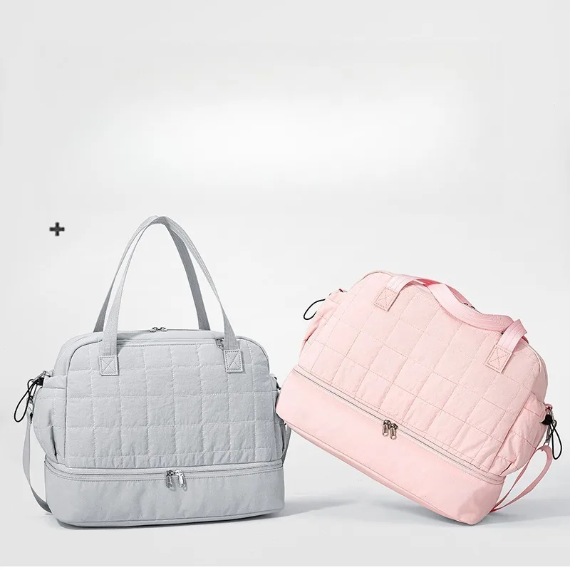 

1 шт. Большая нейлоновая сумка-тоут для женщин, многофункциональная сумка для йоги и спортзала с отдельным отделением для обуви, сумка через плечо