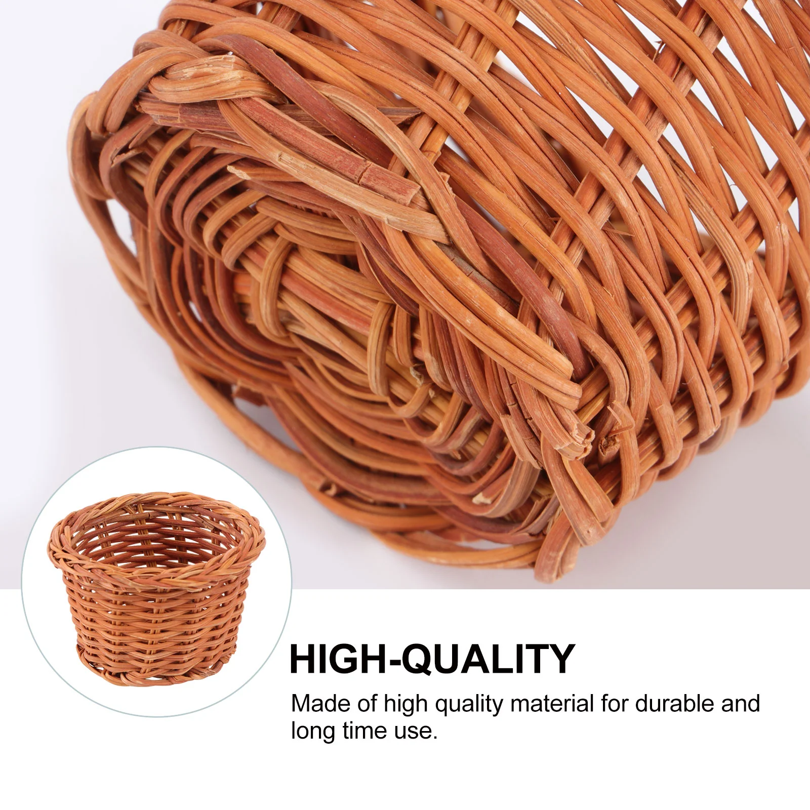 Home Decorations Mini Woven Adornments Manual Miniature Furniture Brown Bamboo Miniatures