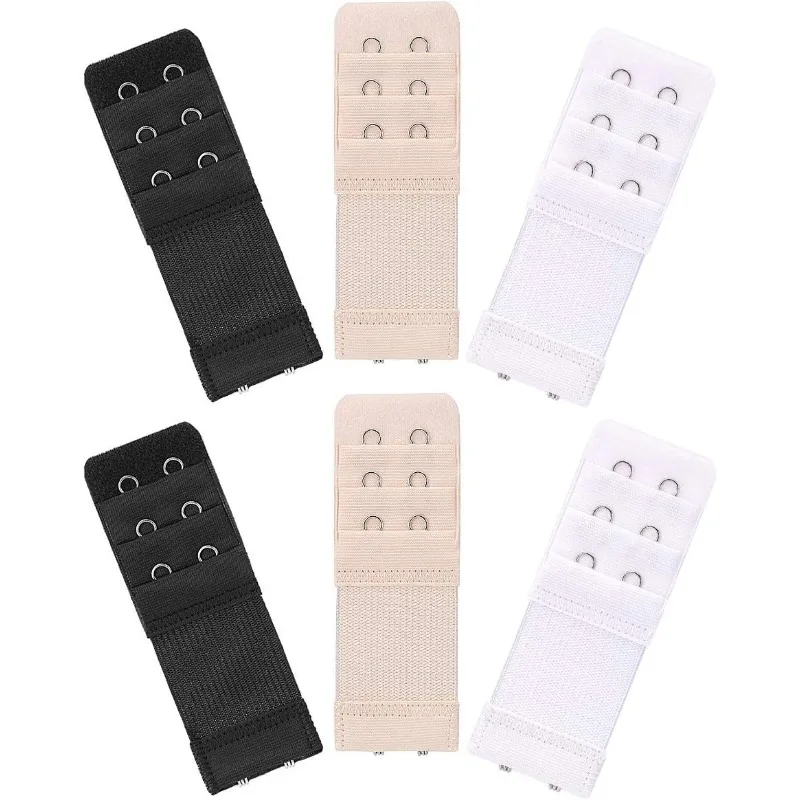 Soft and Comfortable Bra Straps, Elastic, 3 Pieces, 3 Rows with 2 Hook Extension Straps, Women's Underwear Accessories