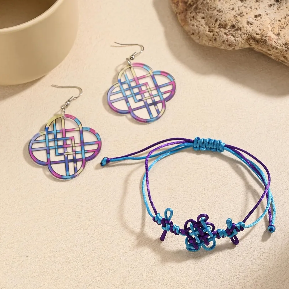 2 pçs anime k-pop rumi cosplay nó pulseiras tecido corda corrente pingente brinco feminino concerto demônio acessórios presentes para fãs