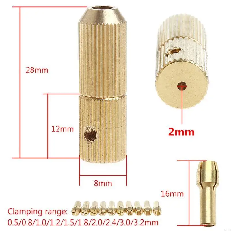 

K9FB 10Pcs 0.5-3.2mm Micro Twist Hand Drill Chuck Electric Drill Bit Collet+2mm