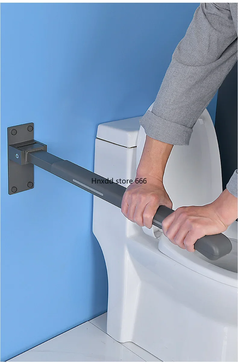 Sick toilet handle strap pager non-slip toilet folding handrail