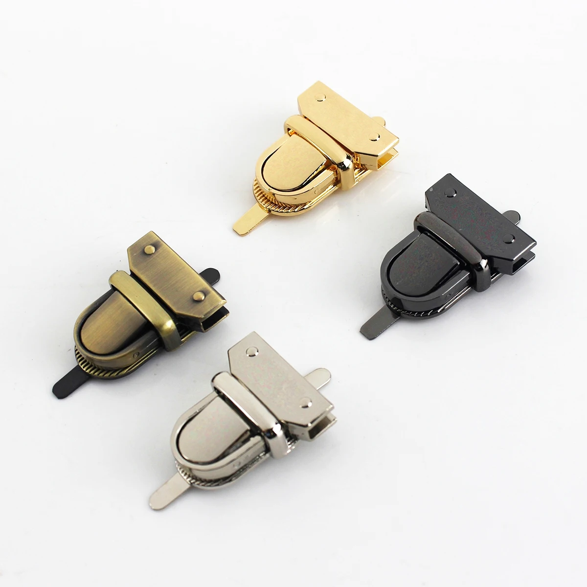 Metal Press Push Lock Tongue Lock Bag Briefcase Spring Lock Clasps Closure Buckle Leather Craft Bag Parts Hardware Accessories