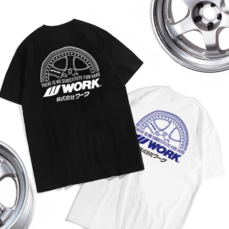 

Modified Wheel Hub Printed Short-sleeved T-shirt Men's New Summer Racing Suit Tide High Street Casual Couple T-shirt