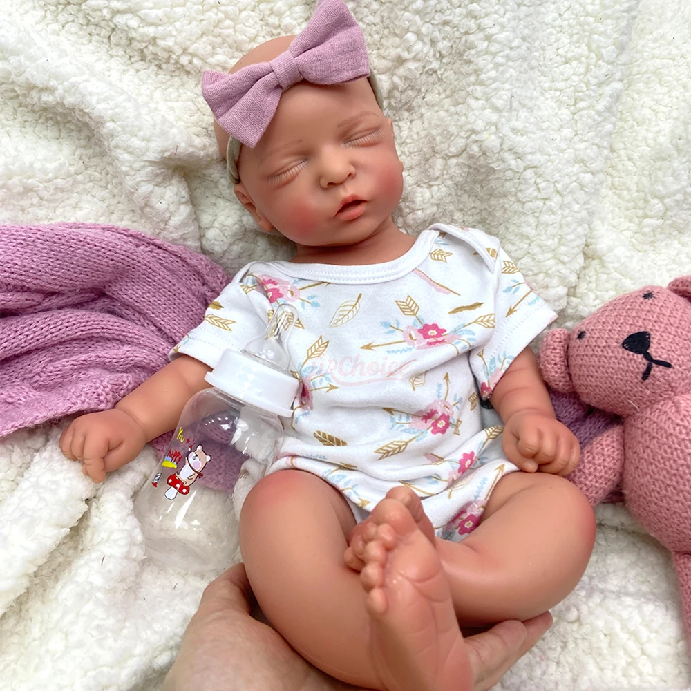 17Inch Premium Gift for Doll Lovers Silicone Reborn Baby Girl Full Soft and Lifelike Details 3D Skin Doll Anatomically Correct