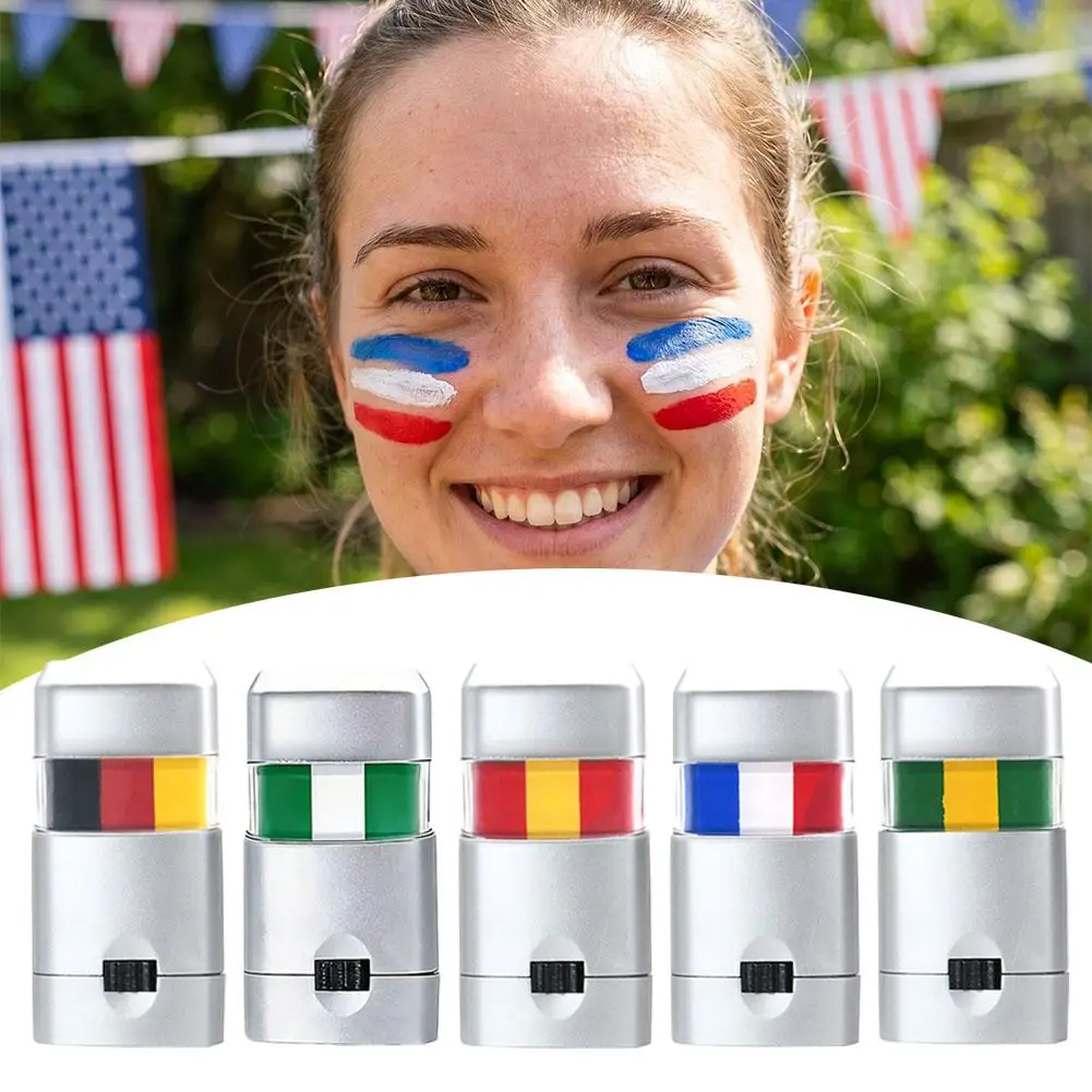 3-Color National Flag Face Paint Stick Sports Fan Face Paint LongLasting Smudge Proof Body Paint For Football Games Carnival