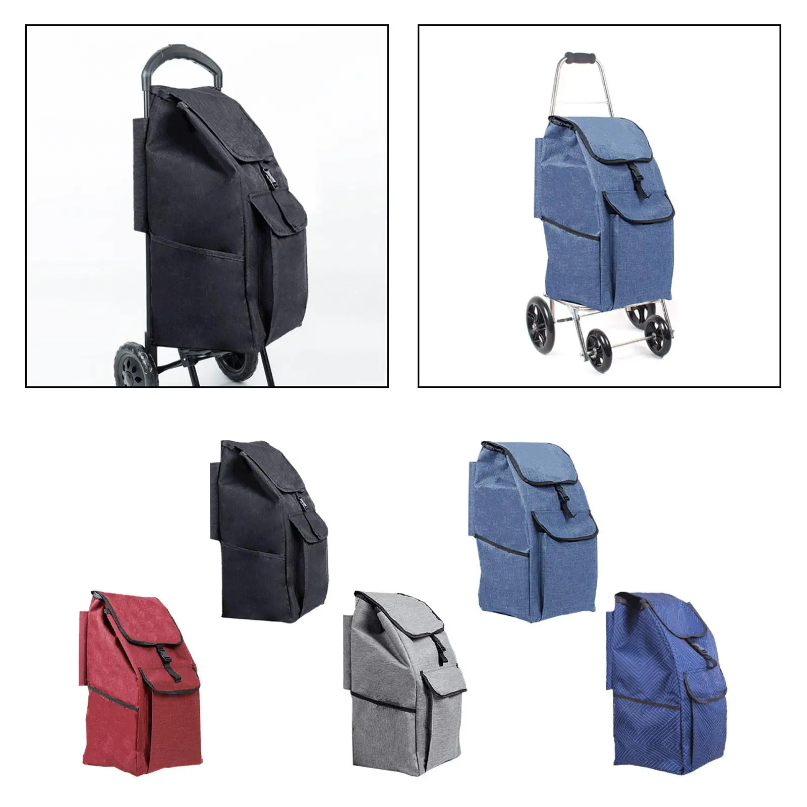 Shopping Trolley Replacement Bag Oxford Cloth Lightweight Practical Waterproof Shopping Cart Bag for Home Office Shopping Carts