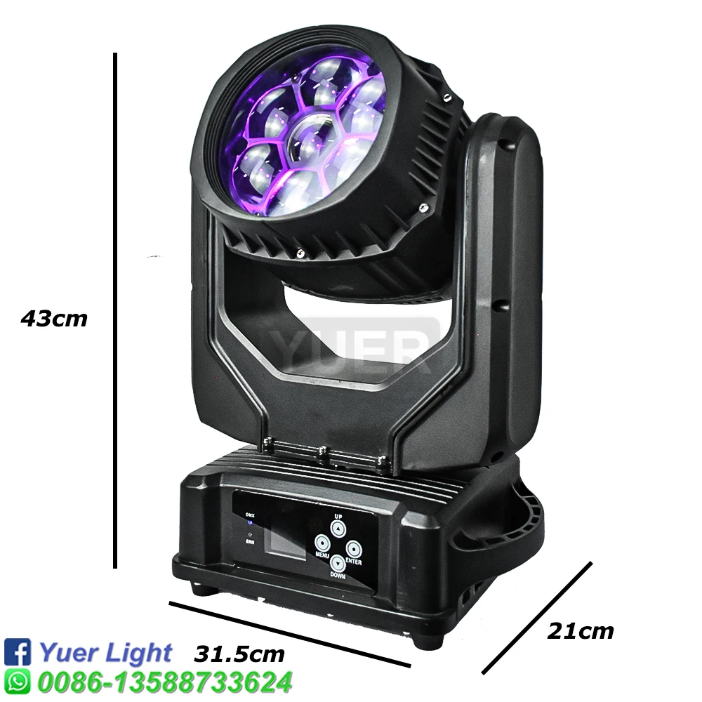 LED Bee Eyes Zoom Moving Head Light, Dmx Beam Wash, impermeável, IP66, 7X40W, RGBW, 4 em 1, palco, DJ Disco Party, novo molde, 2pcs por lote