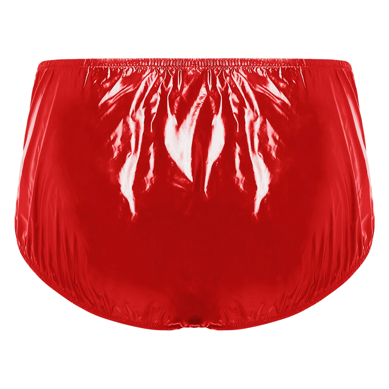 Women's Swimsuit Shiny Vinyl Waterproof Special Need Underwear Reusable Swim Diaper Cover Incontinence Briefs Swimwear Bottom