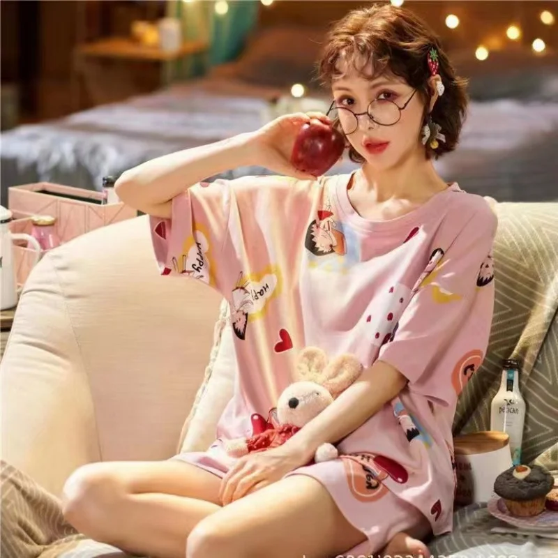 New Girls Pajamas Thin Section Home Wear Summer Casual Wear Cute Fall Clothes Korean Version of the Women on the New Daily Wear