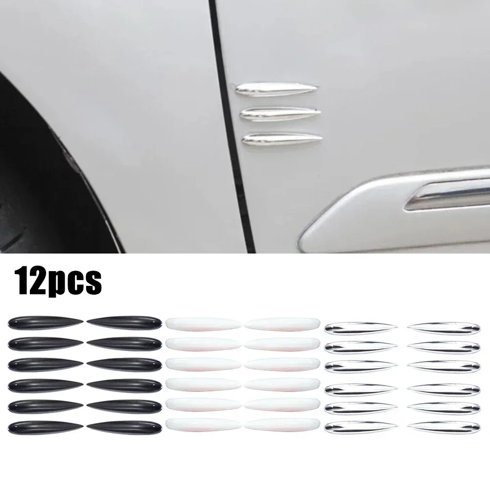 12pcs Car Red Door Edge Guard Moldings Strip Bumper Protector Anti-scratch Strip Corner Interiordoor Moldings Auto Accessory New