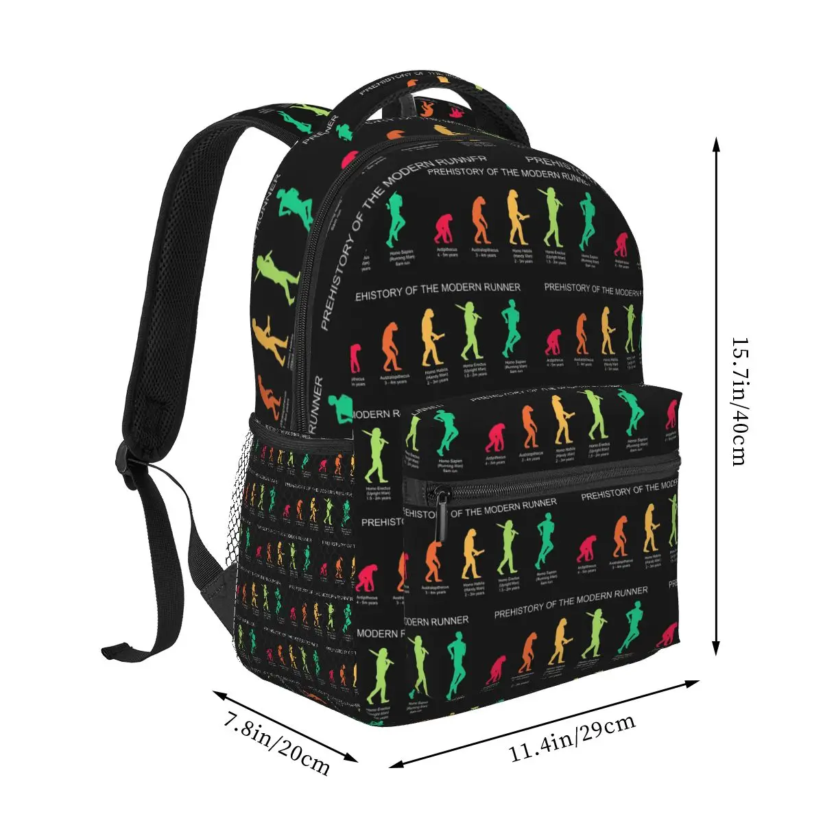 Running Gift Idea Evolution Of The Runner Dad Backpack Student Boys Girls BookBag Kids School Bag Shoulder Bags for Men Women