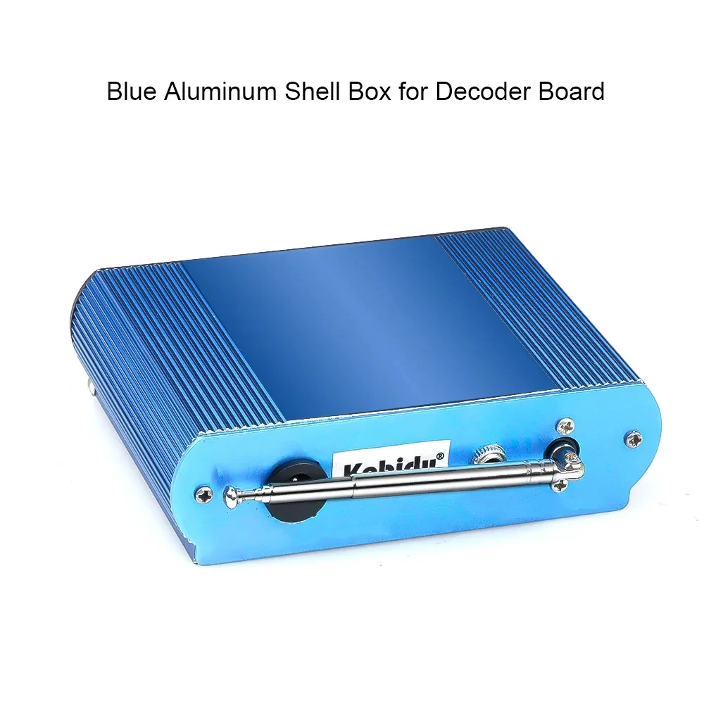 Blue Aluminum Shell Module Case Box for Bluetooth WMA Decoder Board MP3 Music Player Car Radio Module Support USB FM TF