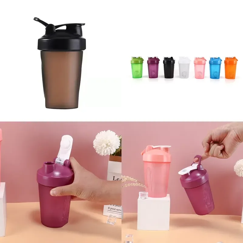 for 400ml BPA Free Fitness Shaker Bottle Portable Hybrid Plastic Cup Factory Stock Low MOQ Customizable LOGO