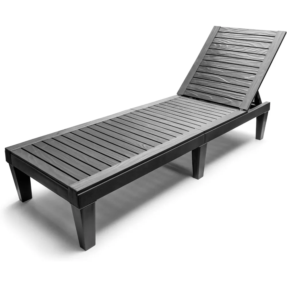 

Outdoor Chaise Lounge Chair - Poolside Lounge Chair for Tanning, Sunbathing, or Relaxing - Adjustable Patio Chair for Pool