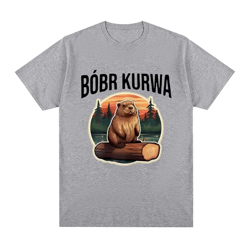 Bober Kurwa Bobr T-shirt Funny Meme Graphic Men's Women Fashion Hip Hop Short Sleeve Loose T-shirts 100% Cotton Comfort T Shirt view 4