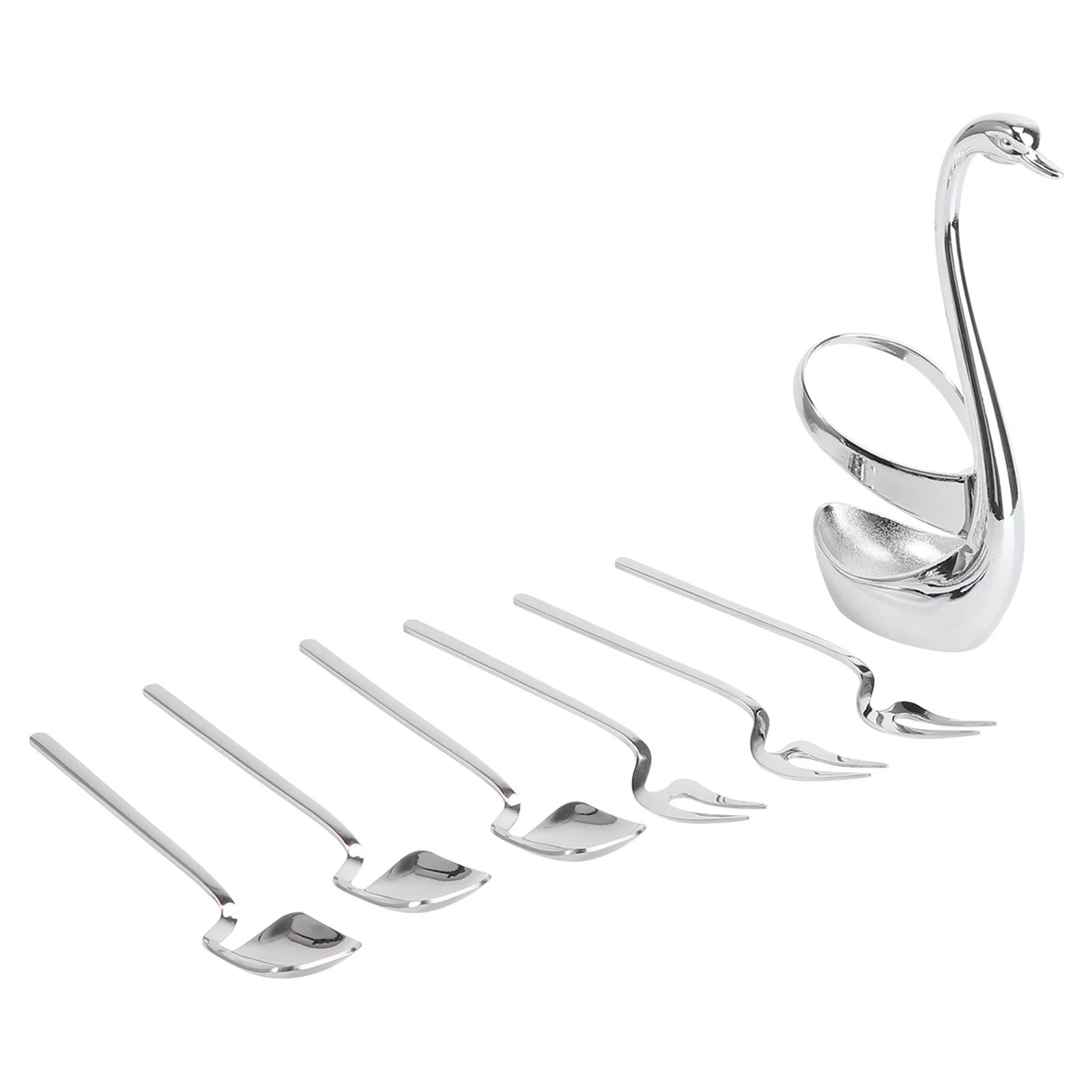 

Swan Fork Spoon Holder Anti-Rust Metal Dessert Fruit Flatware Organizer Tableware Decor Bar Tools Kitchen Utensils