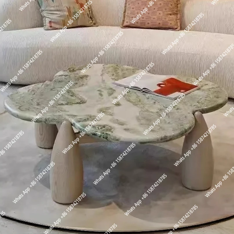 Mountain Stream Coffee Table, Vintage Marble Design for Small Space, Modern Luxury, Heat & Scratch Resistant, Customizable