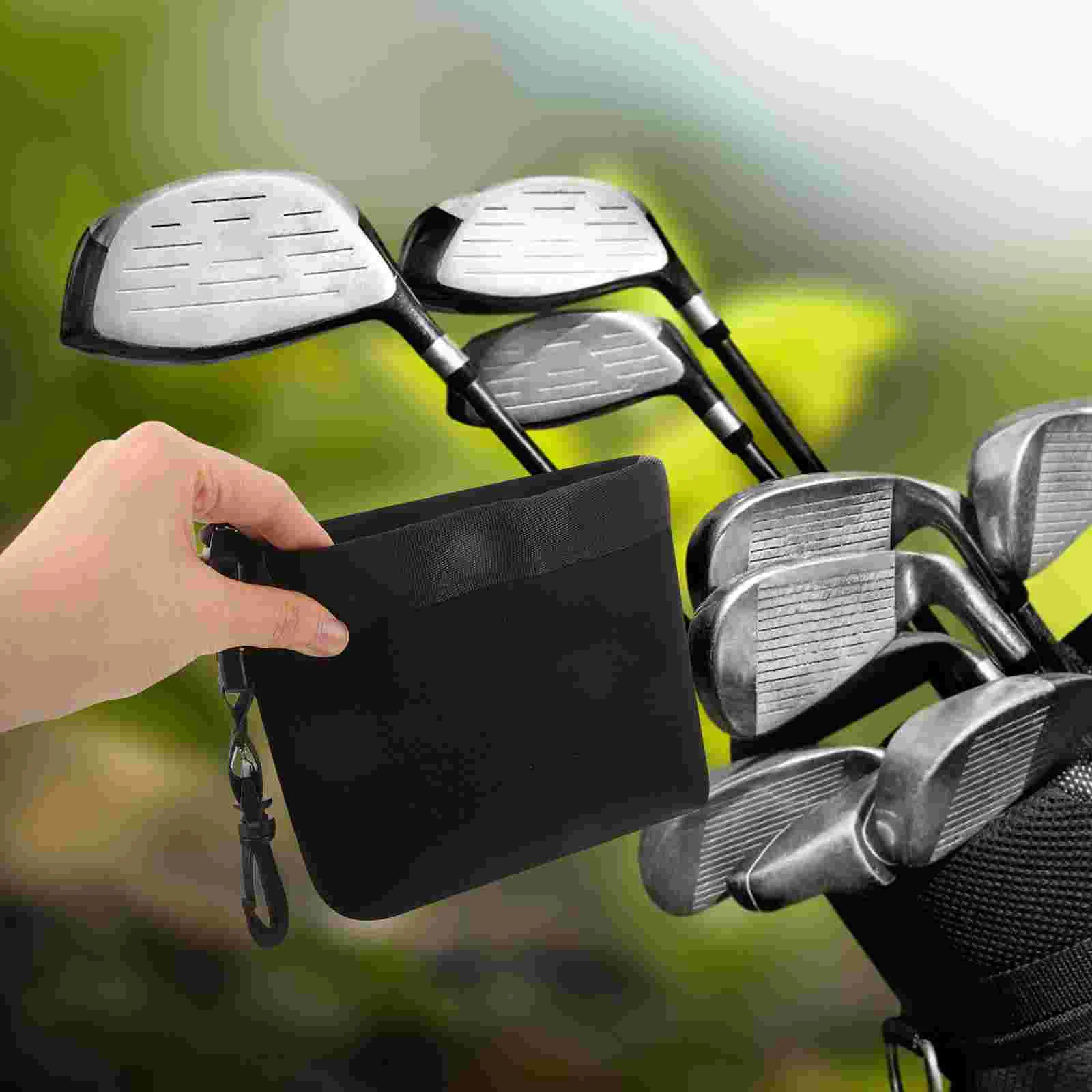 Golf Club Cleaning Pouch Golf Club Washer Golf Ball Cleaner Bag Golf Pouch Bag Ball Holder Golf Storage Zipper Handbag Pocket Wi