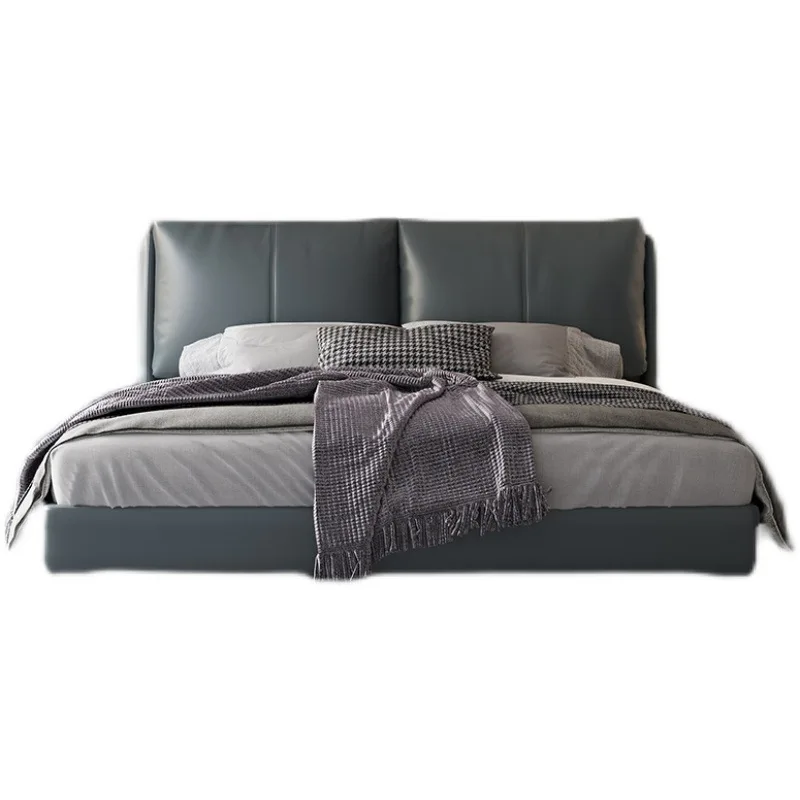 #High-End Software Double Queen Bed 1.5m Leather Bed Master Bedroom Wedding 1.8m Luxury Bed