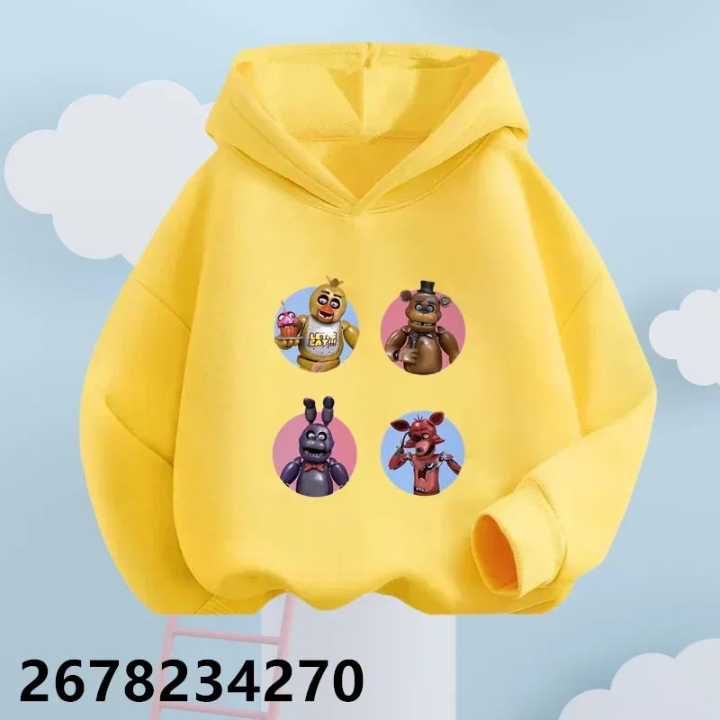 Spring Autumn Five Nights at Freddy Cartoon Hooded +pants Tracksuit Girls Clothing Boys Girls Clothes FANF Hoodie Set Kids 2pcs