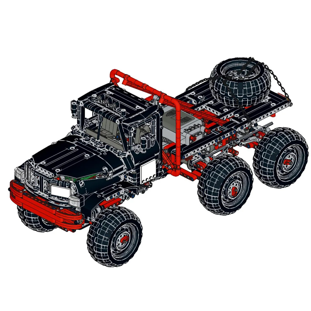 MOC-53170 6 x6truck Bausteine DIY High-Tech 1628pcs Technologie Montage elektronische Zeichnungen Kinderspiel zeug Geburtstags geschenke