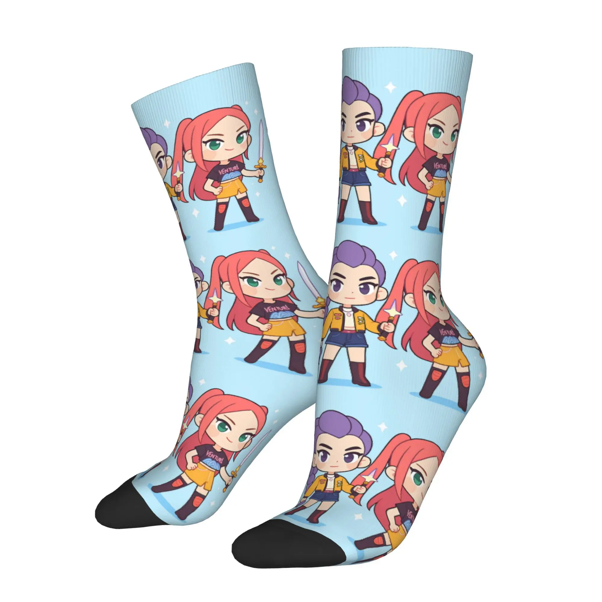 

K POP Huntrx Cartoon KPop Demon Hunters Anime Sock Printed Man Polyester Fashion