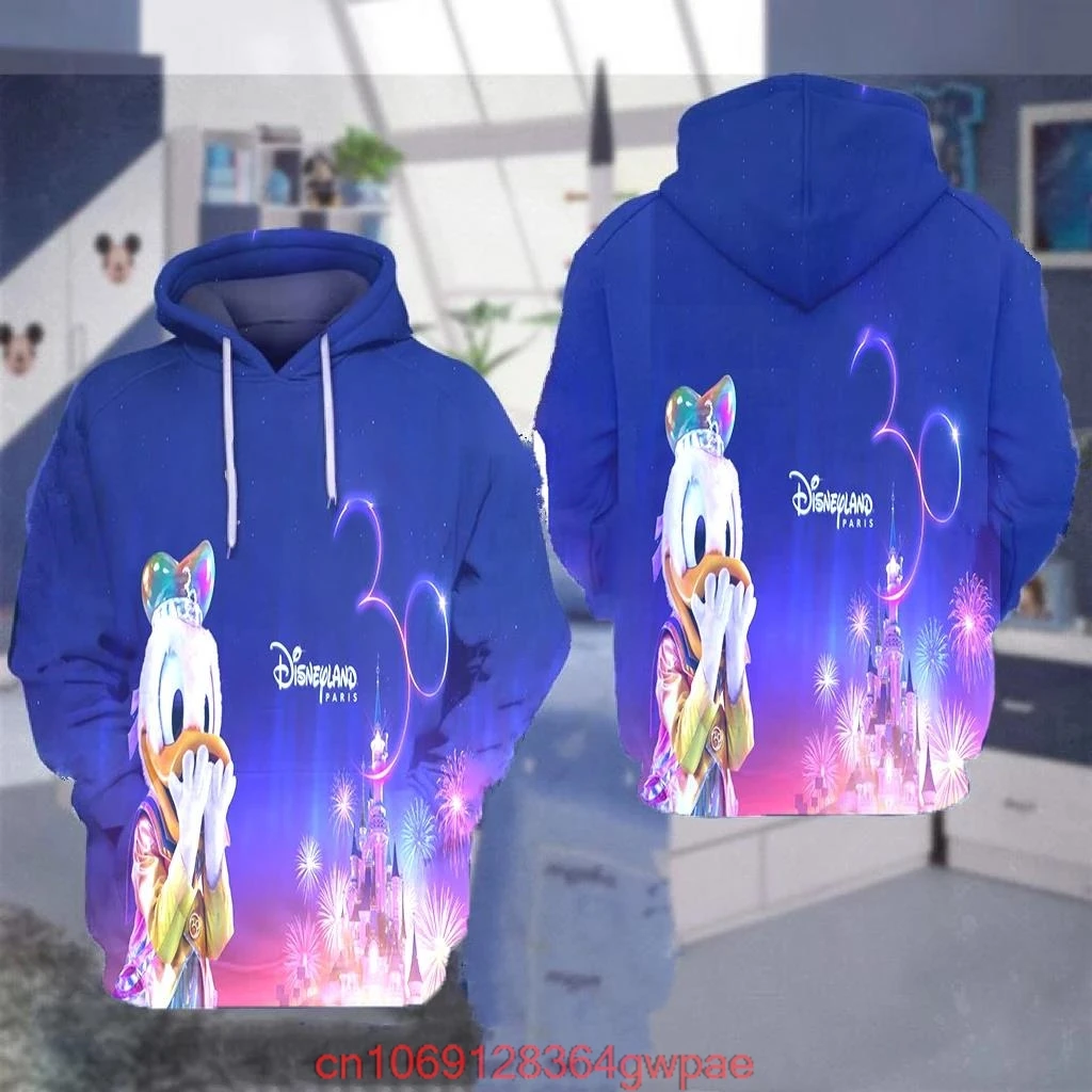 Custom Name 2022 New Disneyland Paris 30th Anniversary 3D Hoodie Fashion Zip Hoodie