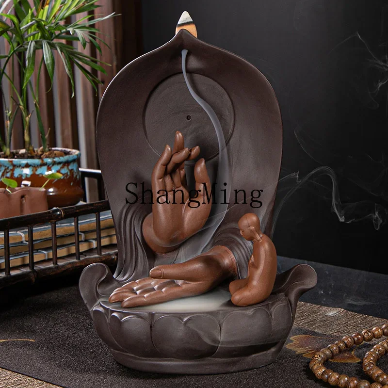 

CL backflow incense burner creative home ornament sandalwood incense bergamot lotus ceramic handicrafts factory