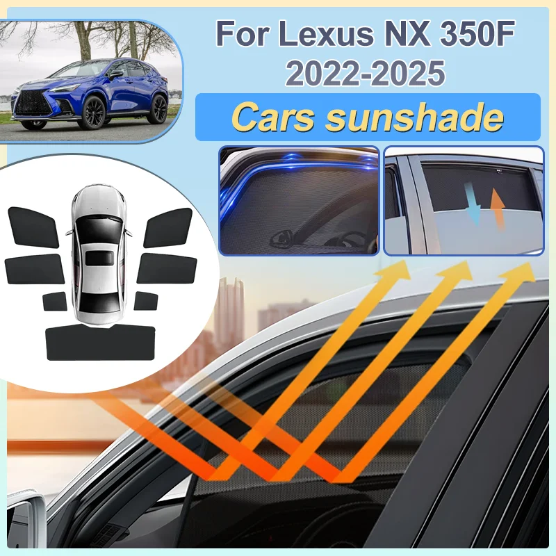 

For Lexus NX 350F AZ20 2022-2025 Car Mesh Sunshade Auto Foldable Magnetic Visors Mesh Cover Sun Shade Window Curtain Accessories
