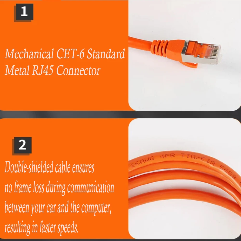 for BMW OBD for E-SYS Programming Cable Crystal Head Diagnostic Cable Super Category 6 Gigabit Cable Hidden Programming Cable